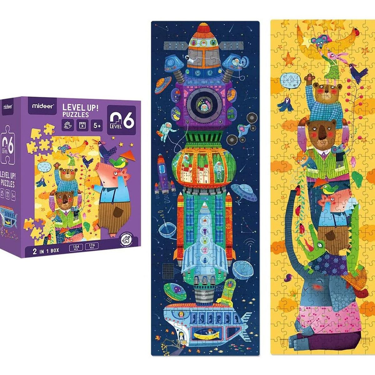 IMPORTCLICK - Puzzle Infantil 2 en 1 Nivel 6 Ositos