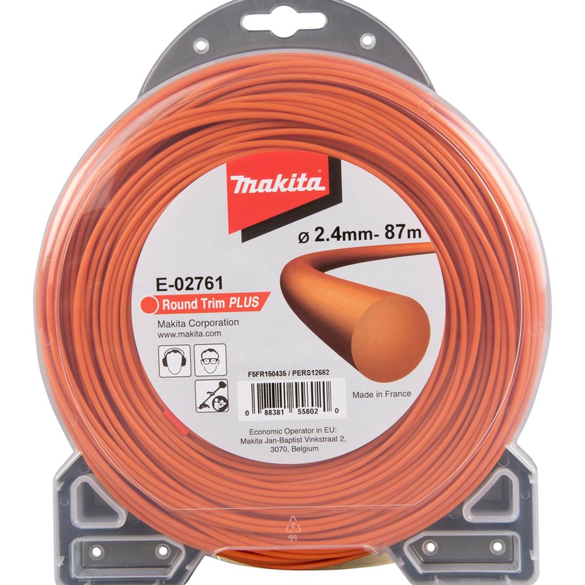 MAKITA - Hilo Nylon redondo naranjo 2,4mm x 87m Orilladora Makita
