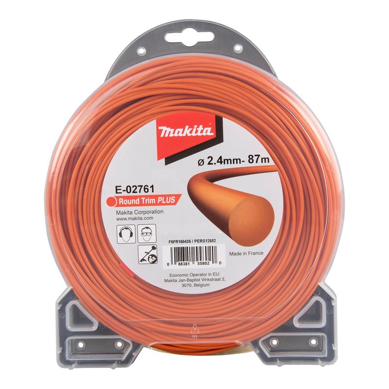 MAKITA - Hilo Nylon redondo naranjo 2,4mm x 87m Orilladora Makita