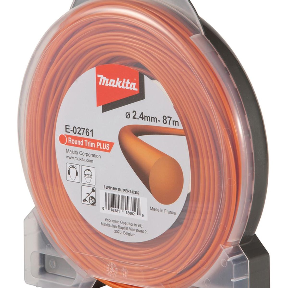 MAKITA - Hilo Nylon redondo naranjo 2,4mm x 87m Orilladora Makita