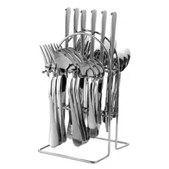 IMPORTCLICK - Set Cubiertos 24 Piezas Acero Inoxidable DLX