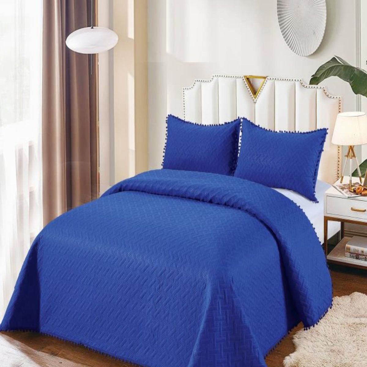 GENERICO - Cubrecama De Verano Con Pompones - Fresco y Elegantes 15P…