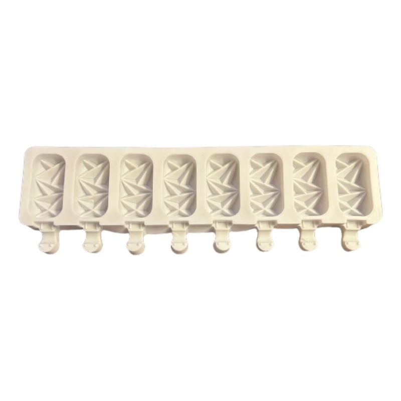 GENERICO - Molde Silicona Para 8 Helados Diseño Triángulo 3d
