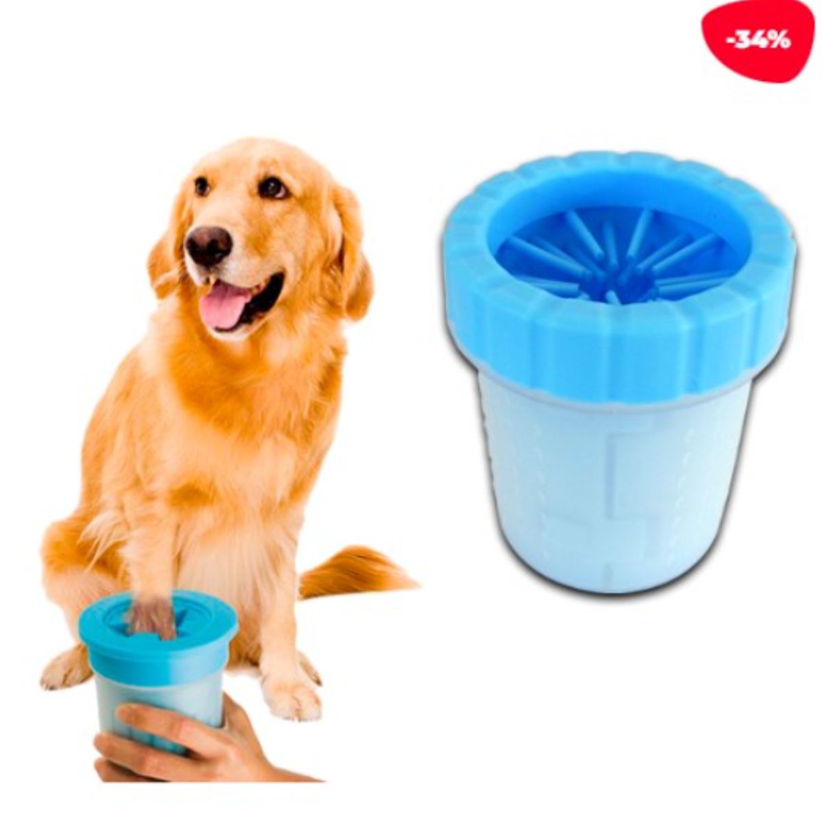 GENERICO - LIMPIADOR DE PATAS PARA MASCOTA SILICONA 9X11X7CM