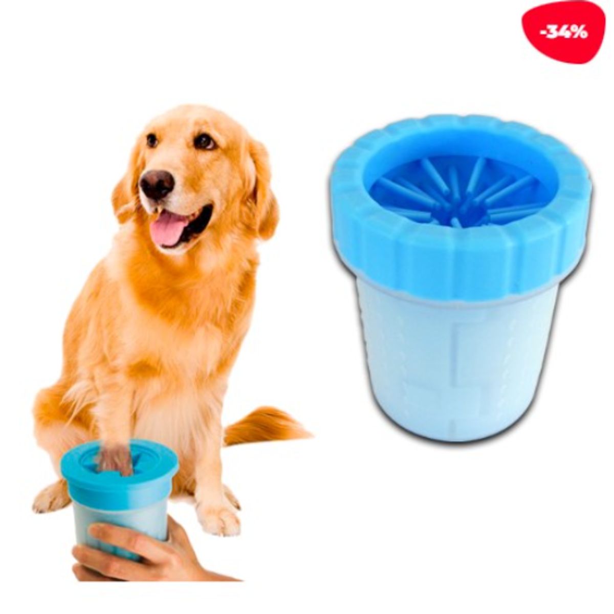 GENERICO - LIMPIADOR DE PATAS PARA MASCOTA SILICONA 9X11X7CM