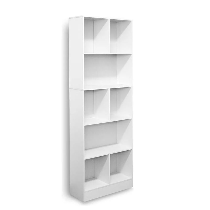 GENERICO - Biblioteca Estante Organizador Multiuso 5 Divisiones Armable Blanco