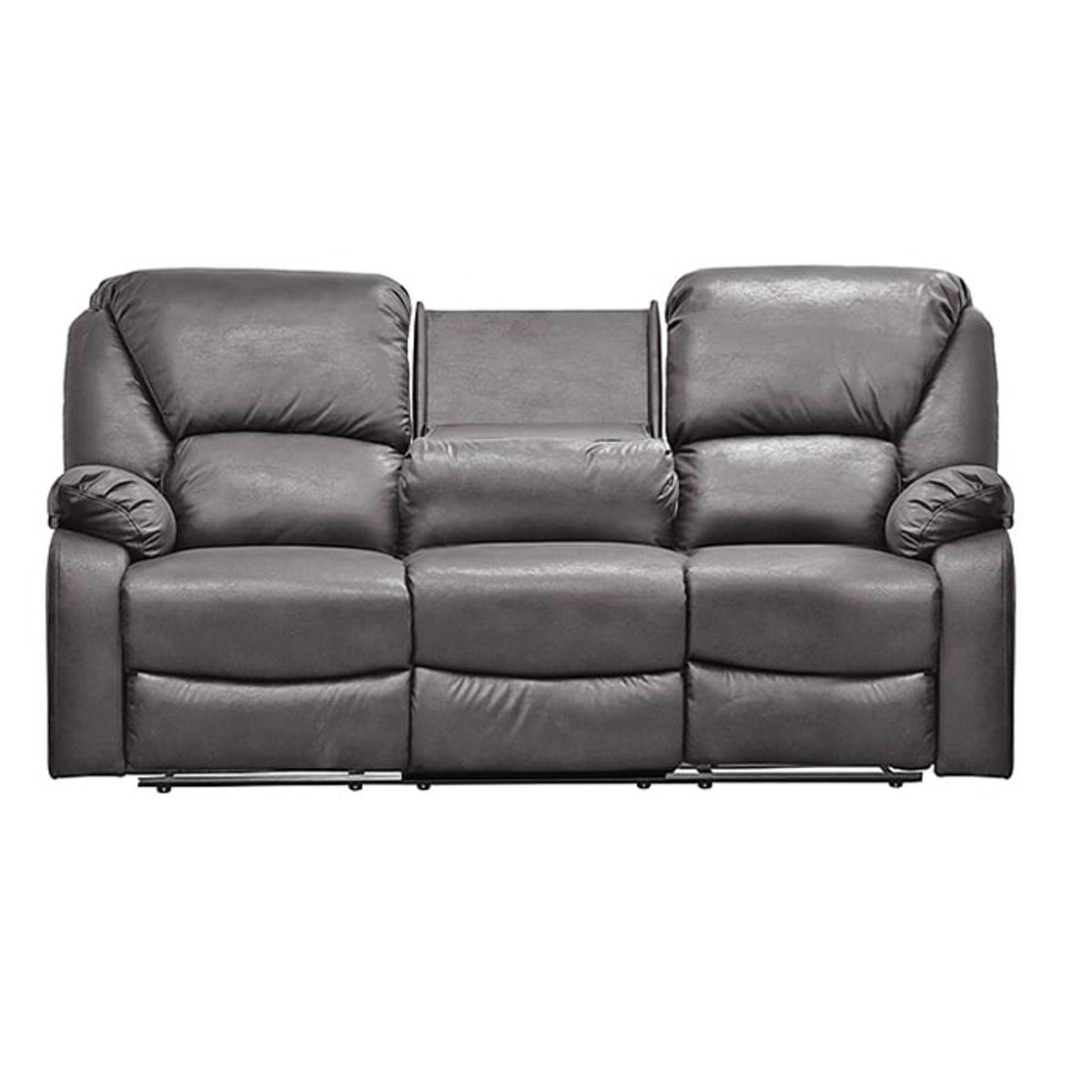 MSA MUEBLES SANTA ANA - Sofá Reclinable Con Consola 3 Cuerpos Coffe Premium Rosario