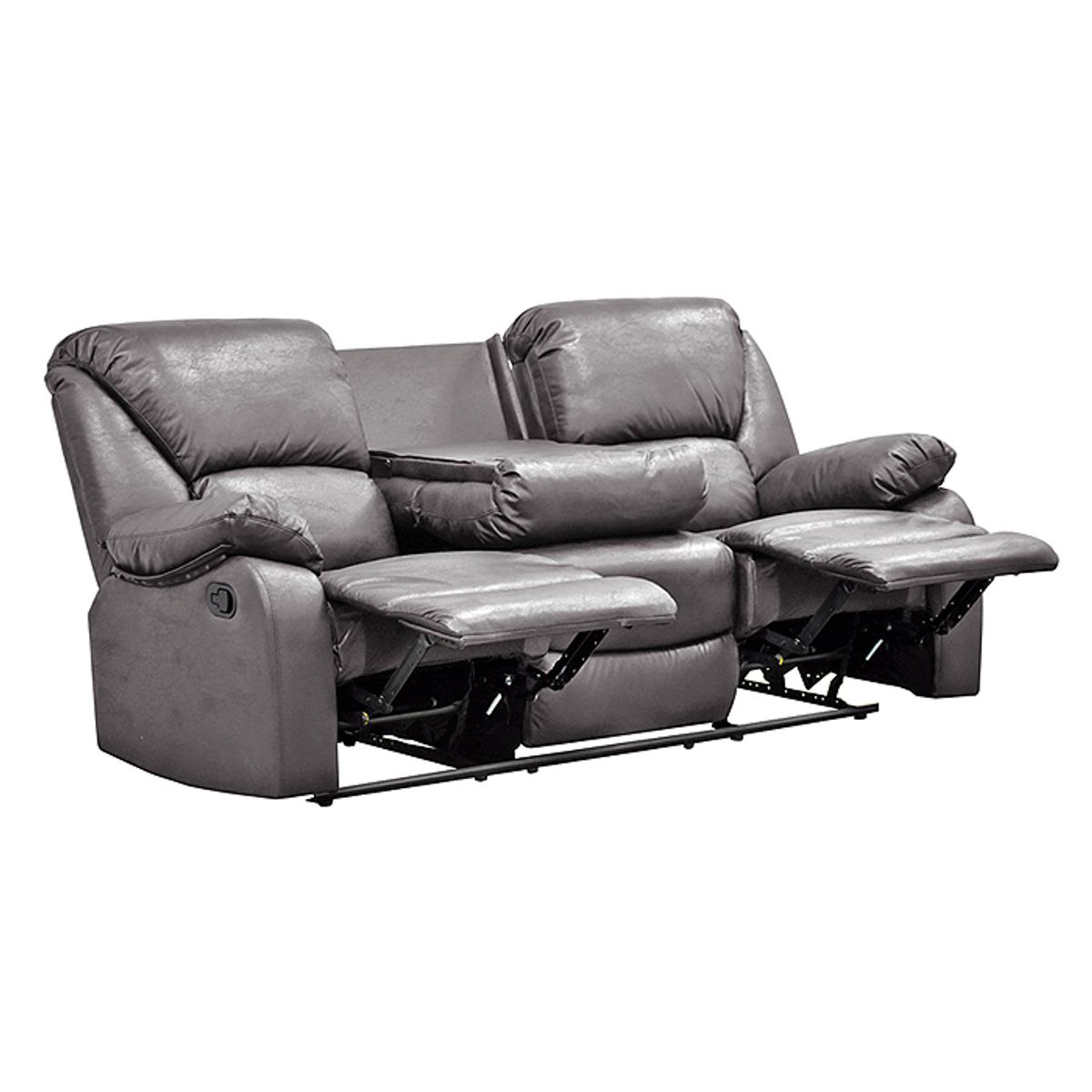 MSA MUEBLES SANTA ANA - Sofá Reclinable Con Consola 3 Cuerpos Coffe Premium Rosario
