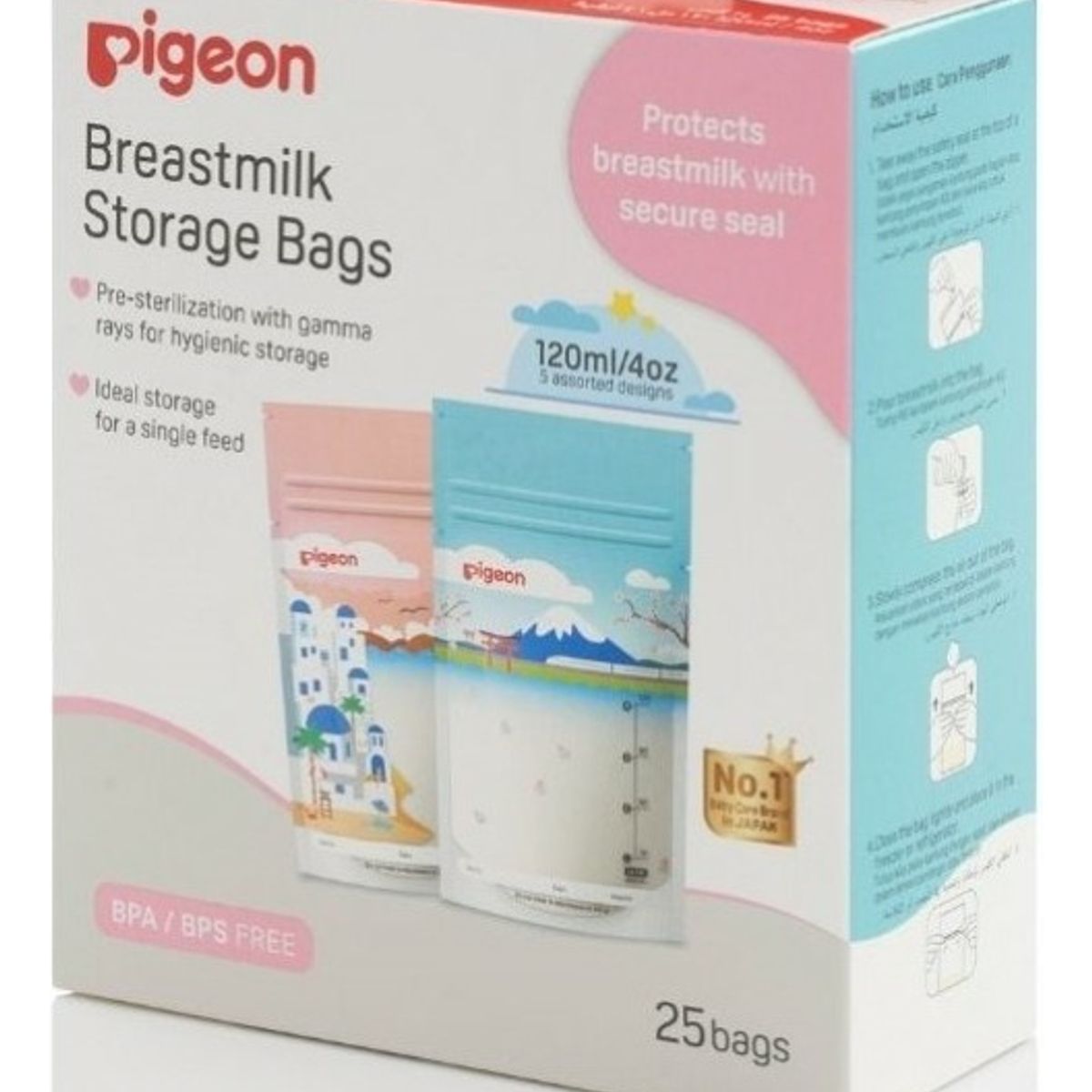 PIGEON - Bolsas Para Almacenar Leche Materna 120 Ml Pigeon