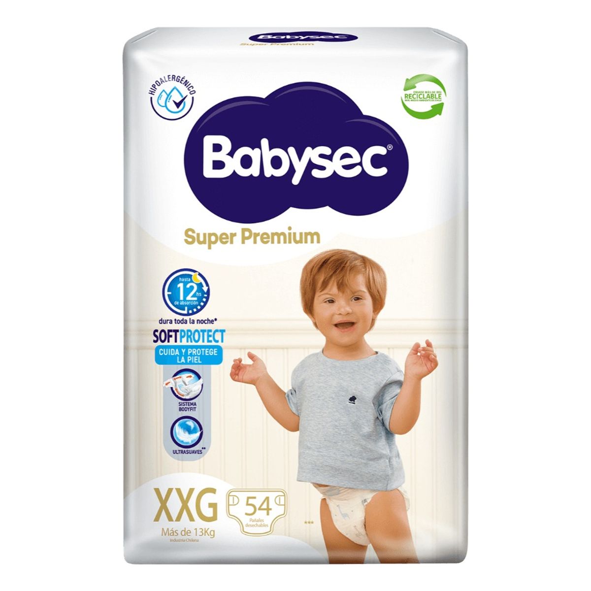 BABYSEC - Pañales Bebé Babysec Super Premium Cuidado Total 54 Un Xxg