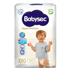 BABYSEC - Pañales Bebé Super Premium Cuidado Total 54 Un Xxg