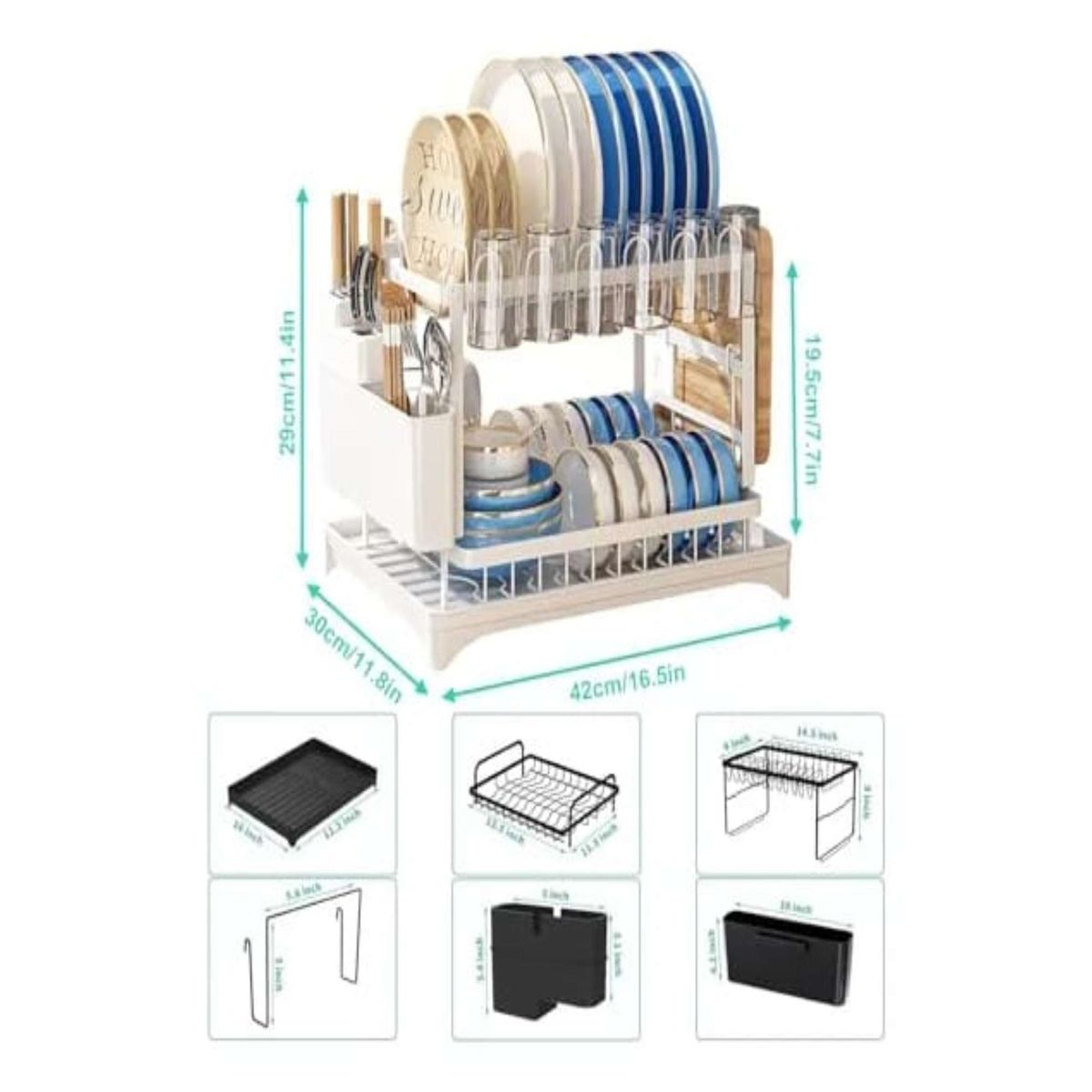 GENERICO - Secaplatos 2 Niveles Secaplatos Multifuncional