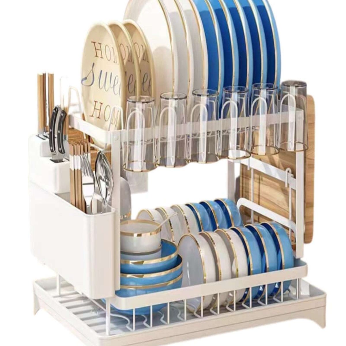GENERICO - Secaplatos 2 Niveles Secaplatos Multifuncional