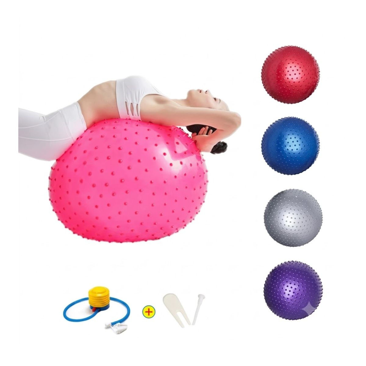 AK SPORT - Pelota Balón Pilates Yoga Masaje Erizo 75cm Ak- Sport