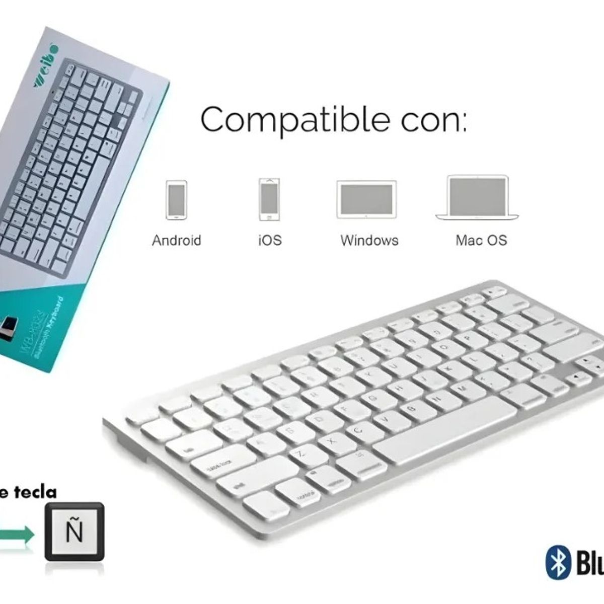 GENERICO - Teclado Portátil Bluetooth Ultradelgado