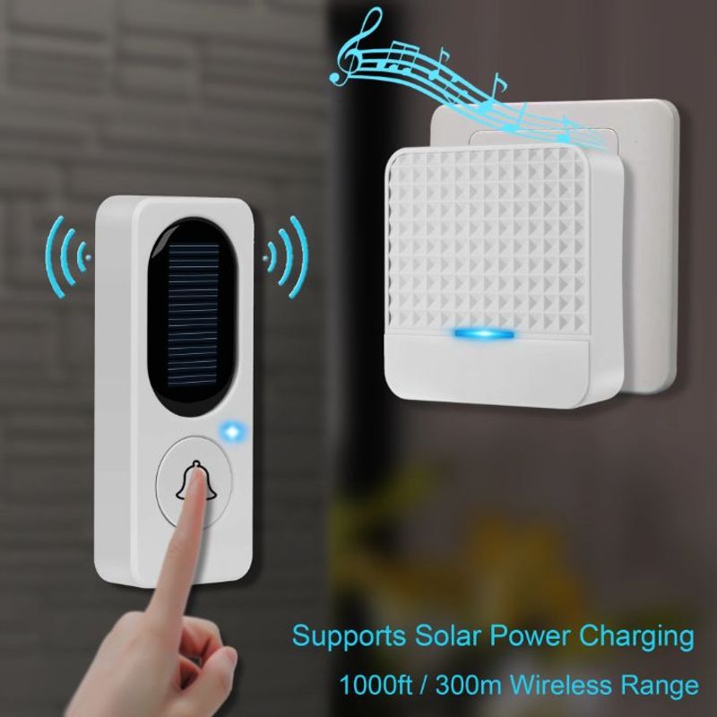 GENERICO - Timbre Solar Inalámbrico Impermeable IP65 300m alcance