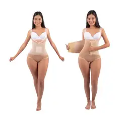 MODA KING - Faja body Originales Reloj de arena Beige