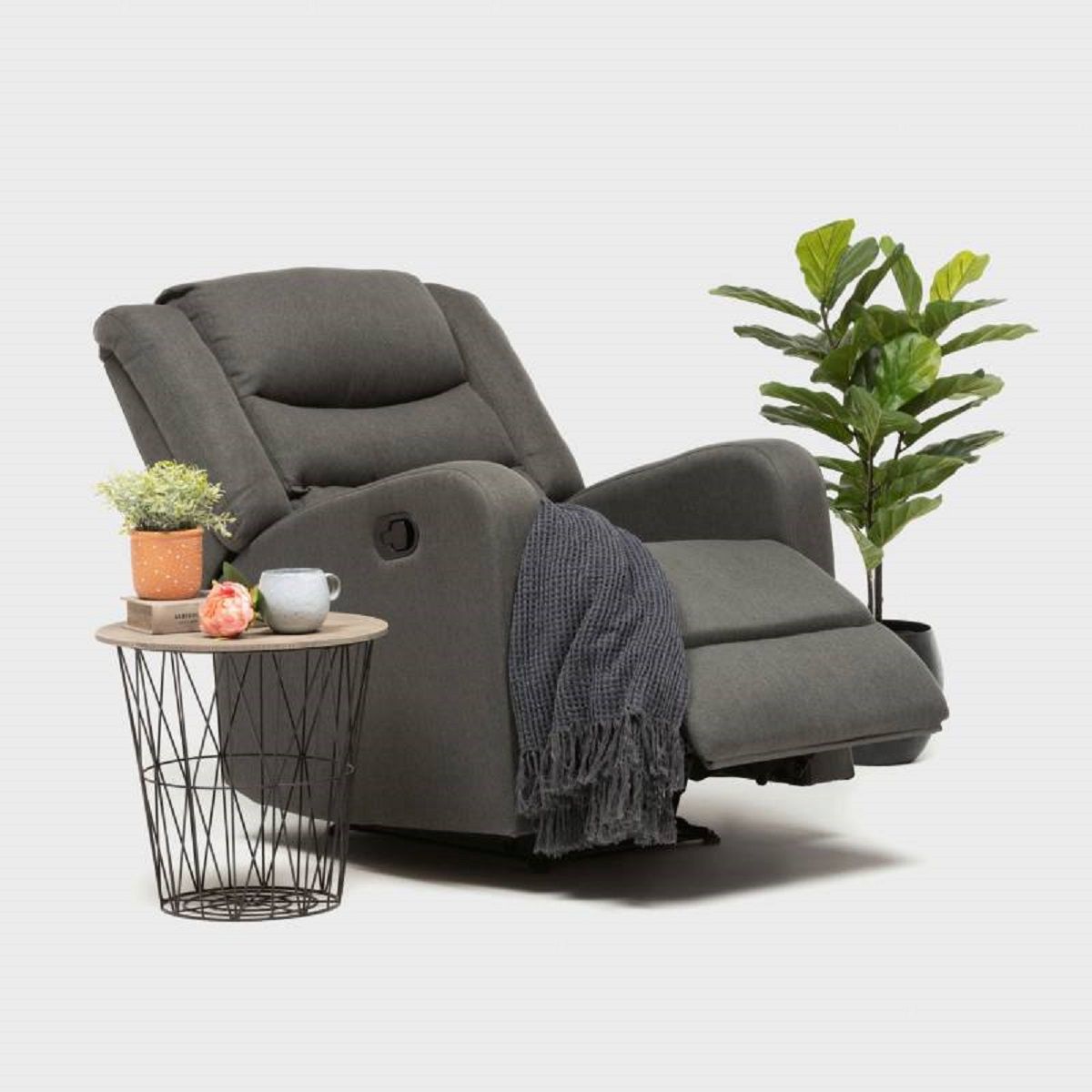 DANIELS - Berger Reclinable de Lino Gris Daniels 98014GR