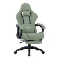Silla Gamer Escritorio Oficina Krone XL Masajeador y Apoyapiés - Verde