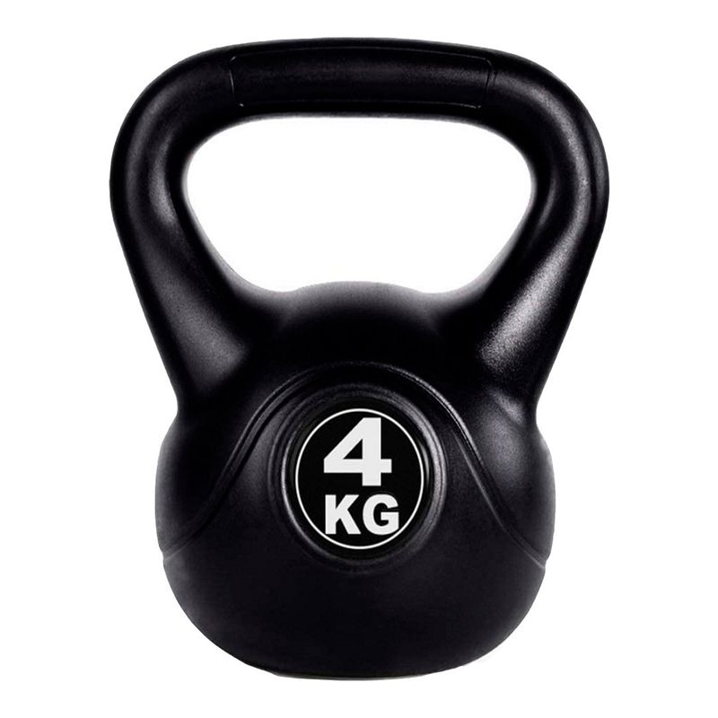 GENERICO - KETTLEBELL MANCUERNA PESA RUSA CEMENTO 4 KG NEGRO
