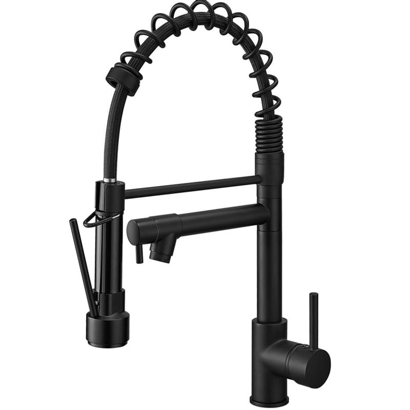 U BUY - Grifo Llave Lavaplatos Monomando Cocina Extensible Flexible Negro