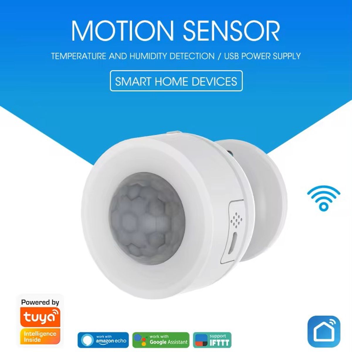 GENERICO - Sensor de movimiento PIR Wifi IR USB función de Humedad y Temperatura