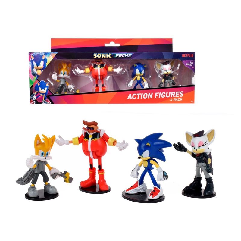 SONIC - PACK 4 FIGURAS SONIC, EGGMAN, TAILS Y ROUGE