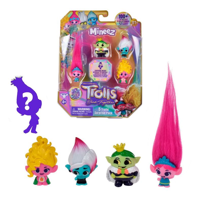 TROLLS - Pack 5 Mini Figuras Trolls - Rosado