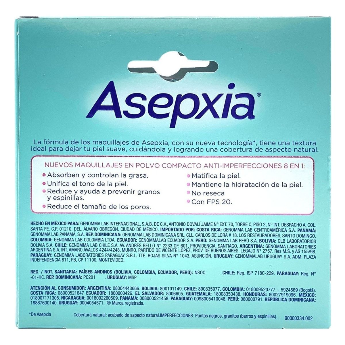 GENOMMA LAB - Asepxia Maquillaje Polvo Compacto Beige Mediano 10 Gr