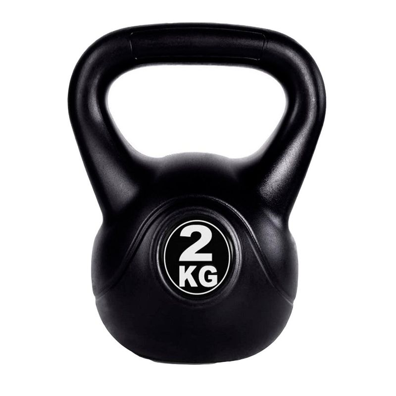 GENERICO - KETTLEBELL MANCUERNA PESA RUSA CEMENTO 2 KG NEGRO
