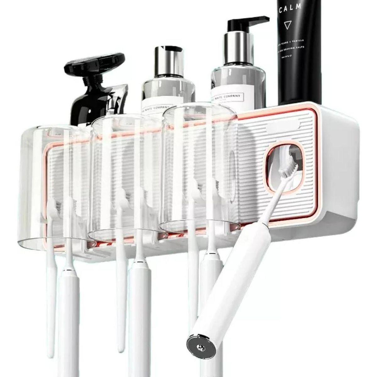 IMPORTCLICK - Dispensador Automático Pasta Dientes Porta Cepillo Blanco IMPORTCLICK