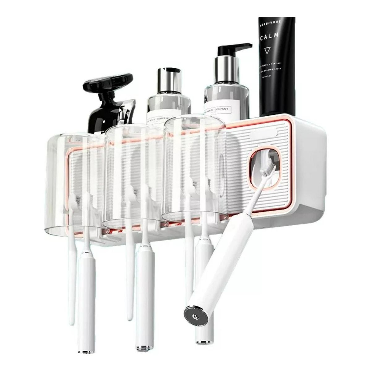 IMPORTCLICK - Dispensador Automático Pasta Dientes Porta Cepillo Blanco IMPORTCLICK