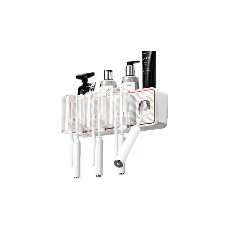 IMPORTCLICK - Dispensador Automático Pasta Dientes Porta Cepillo Blanco IMPORTCLICK