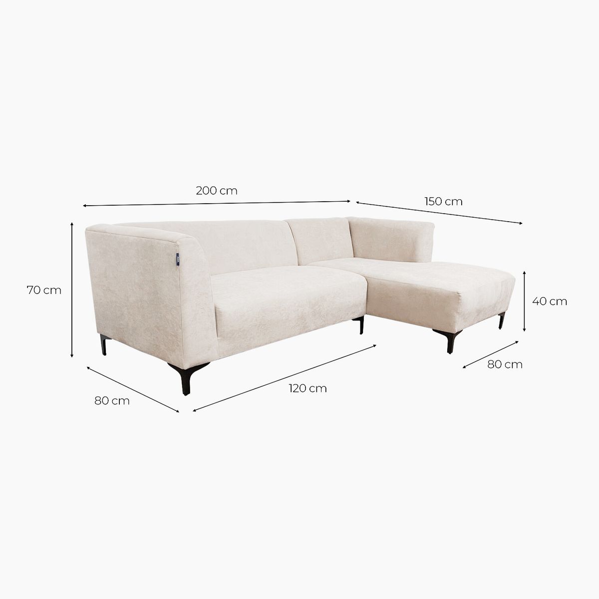 GENERICO - SECCIONAL RAUL CHENILLE CREMA DERECHO