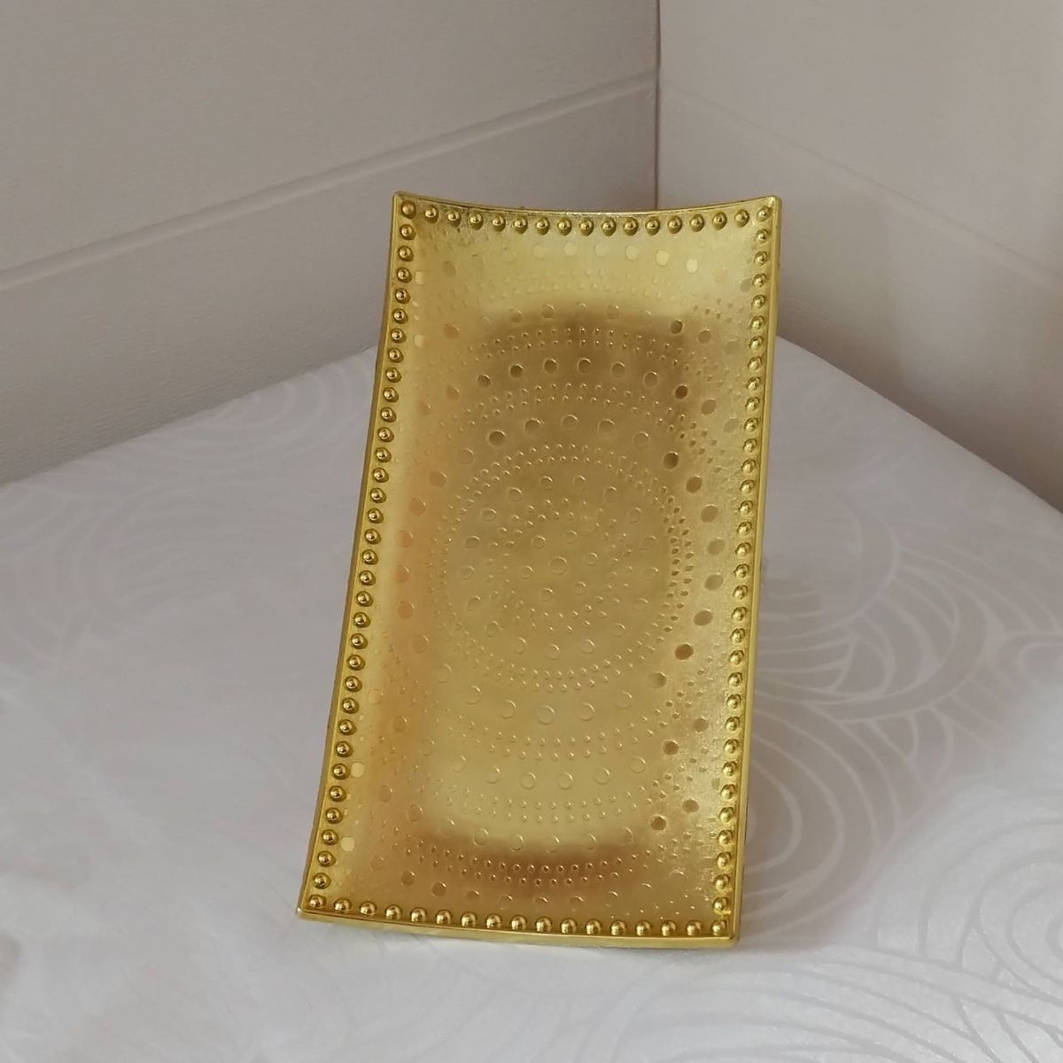 GENERICO - Pack 3 Bandejitas C/diseño De Melamina - Dorado