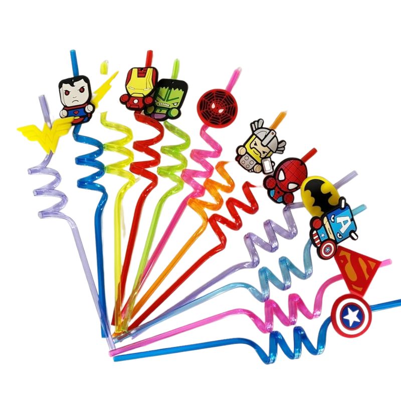GENERICO - Bombillas reutilizables para sorpresas superheroes