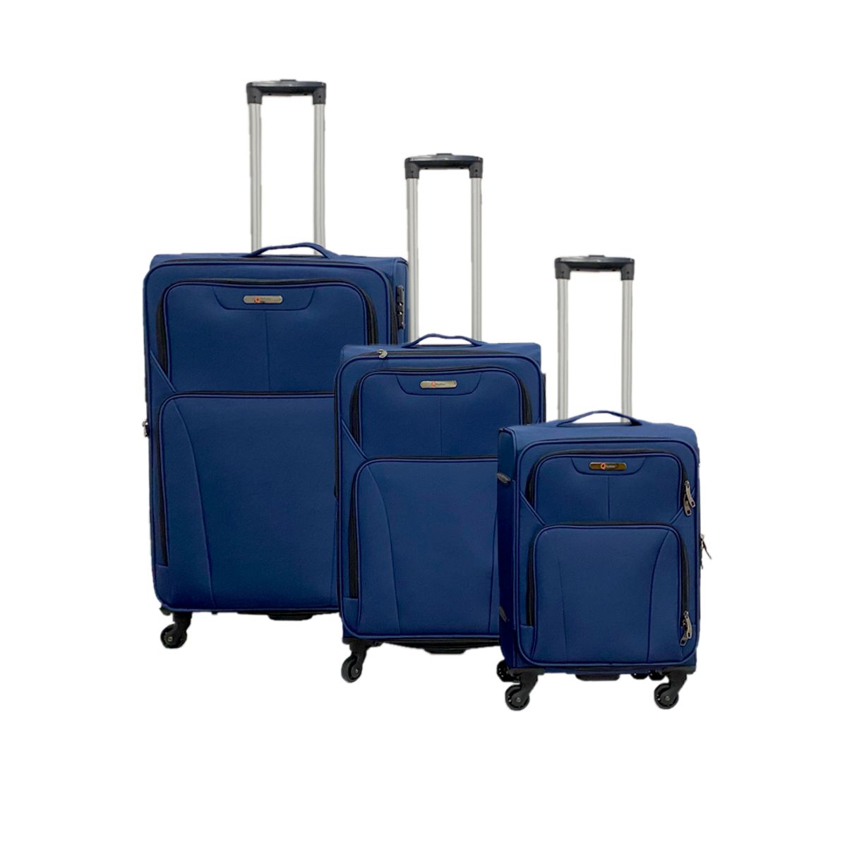 QRUBBER - Set Tres Maletas De Tela Azul QRubber