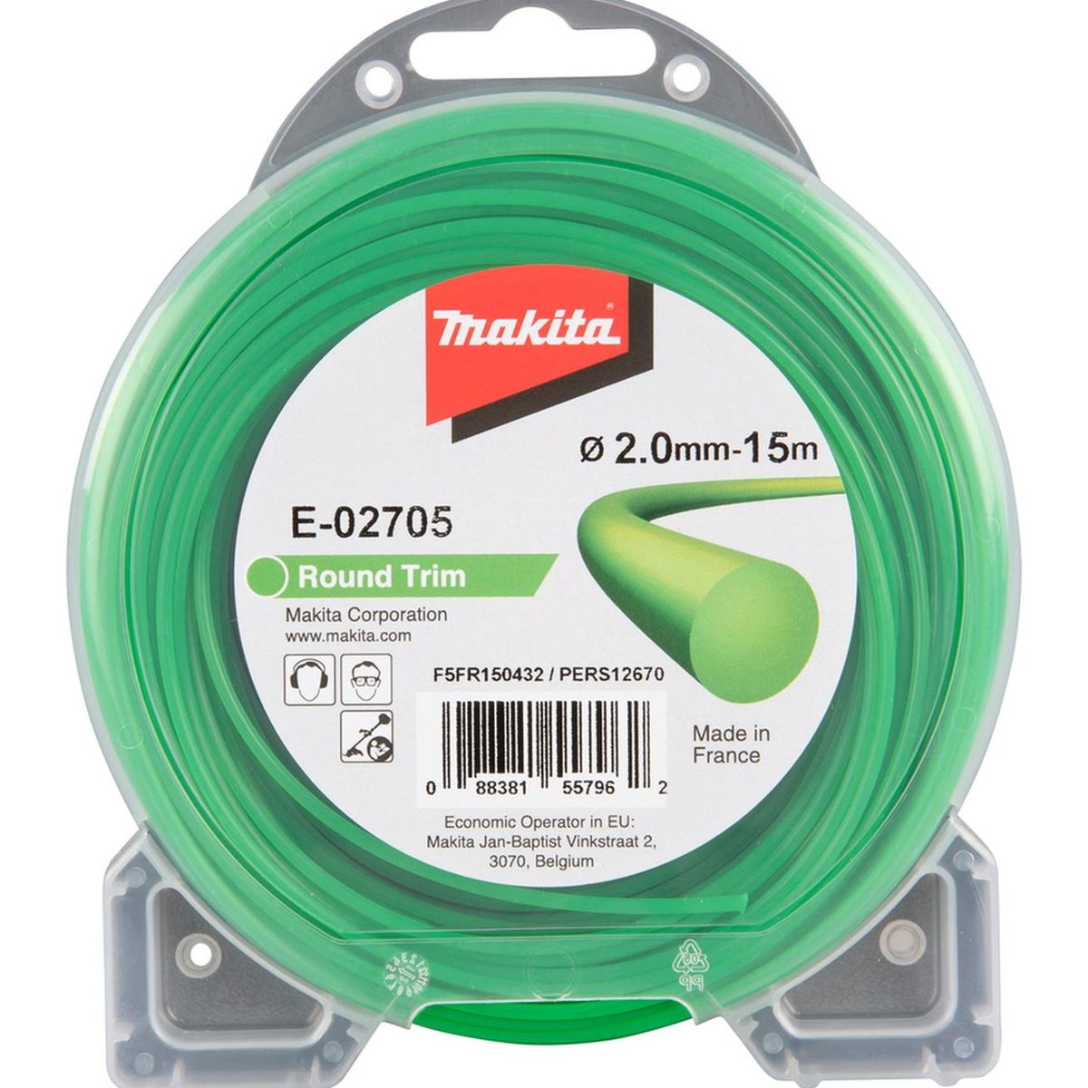 MAKITA - Hilo Nylon Redondo Verde 2.0mm X 15m Makita E-02705