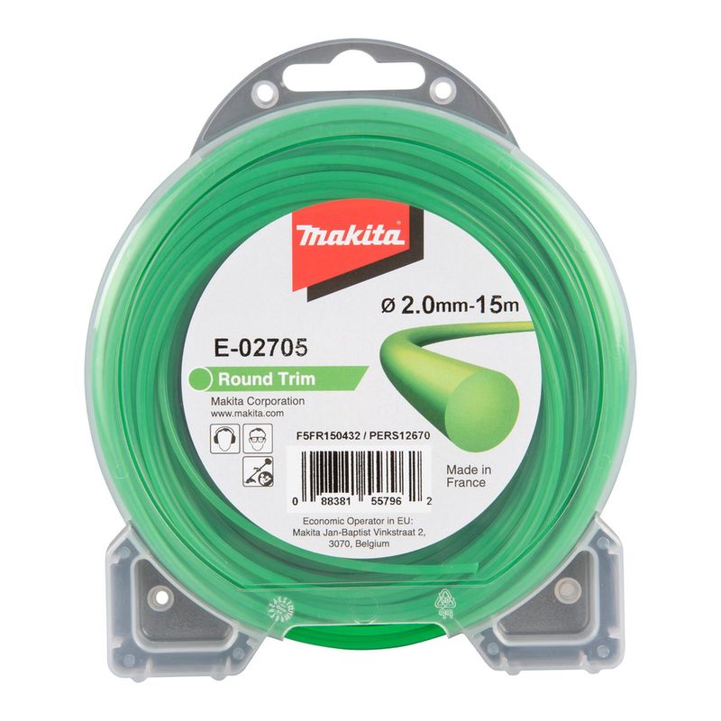 MAKITA - Hilo Nylon Redondo Verde 2.0mm X 15m Makita E-02705