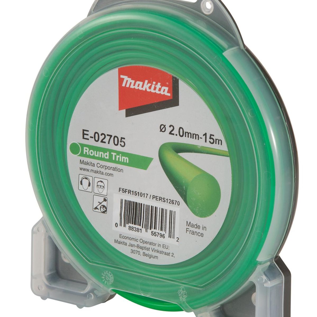 MAKITA - Hilo Nylon Redondo Verde 2.0mm X 15m Makita E-02705