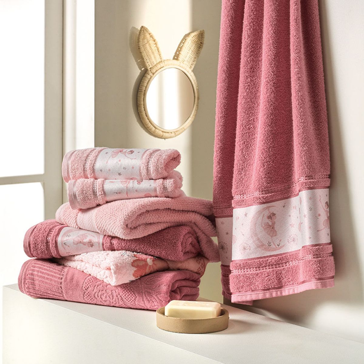 KARSTEN - Toalla de baño Karsten Alicia Palo Rosa