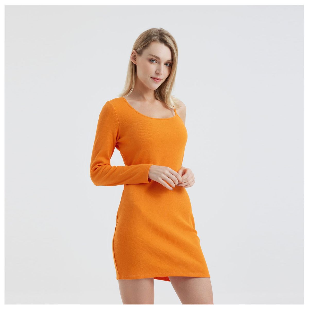 FASHION'S PARK - Vestido Mujer Rib Asimetrico Camel Fashion's Park