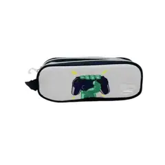 ARTIDIX - Estuche Gamers Escolar Grande Tres Cierres PB-B2 - Gris