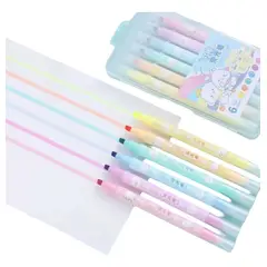 GENERICO - Destacadores Lápices Borrables Kawaii, Set De 6 Colores