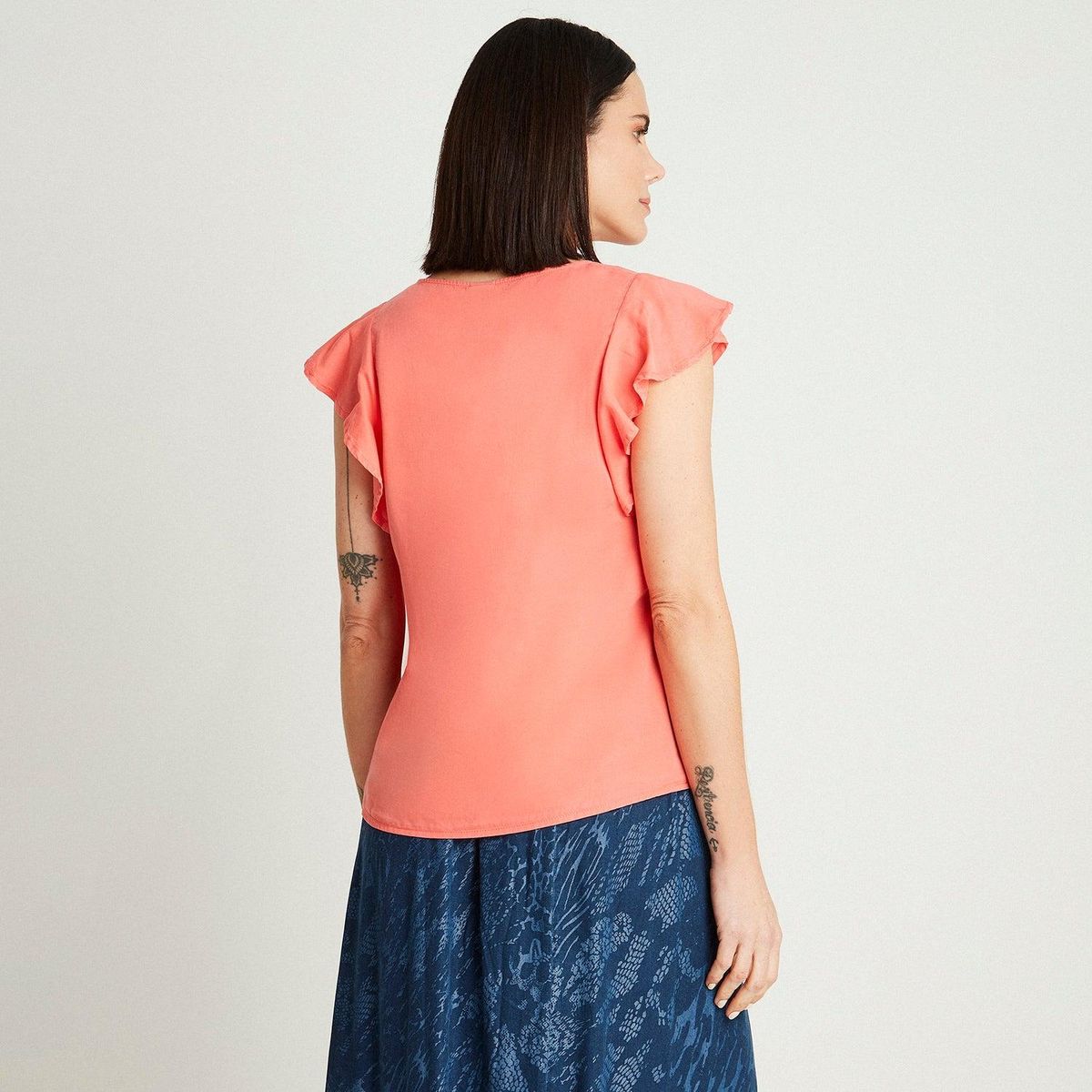 LORENZO DI PONTTI - Blusa Coral Manga Corta Cuello V LORENZO DI PONTTI