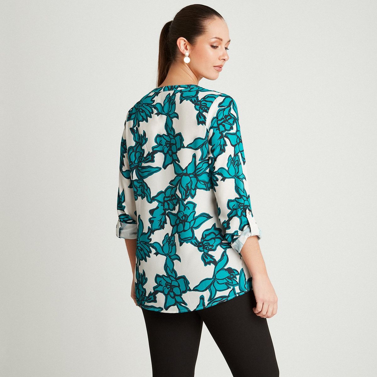 LORENZO DI PONTTI - Blusón Abotonado Turquesa LORENZO DI PONTTI