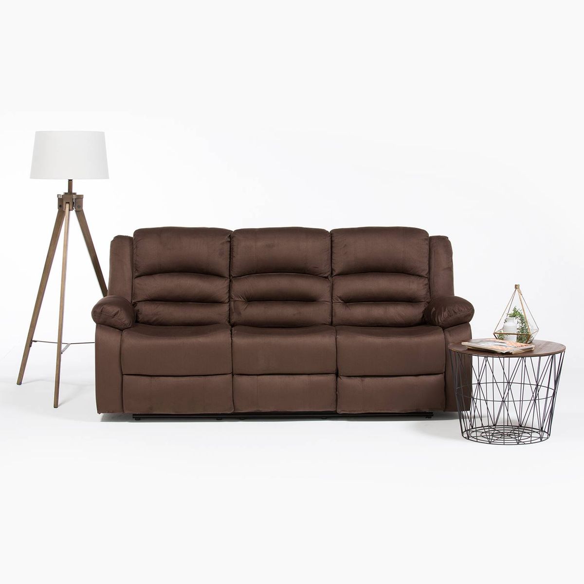 DANIELS - Sofa 3 Cuerpos Reclinable Martell Marrón Daniels 98060s