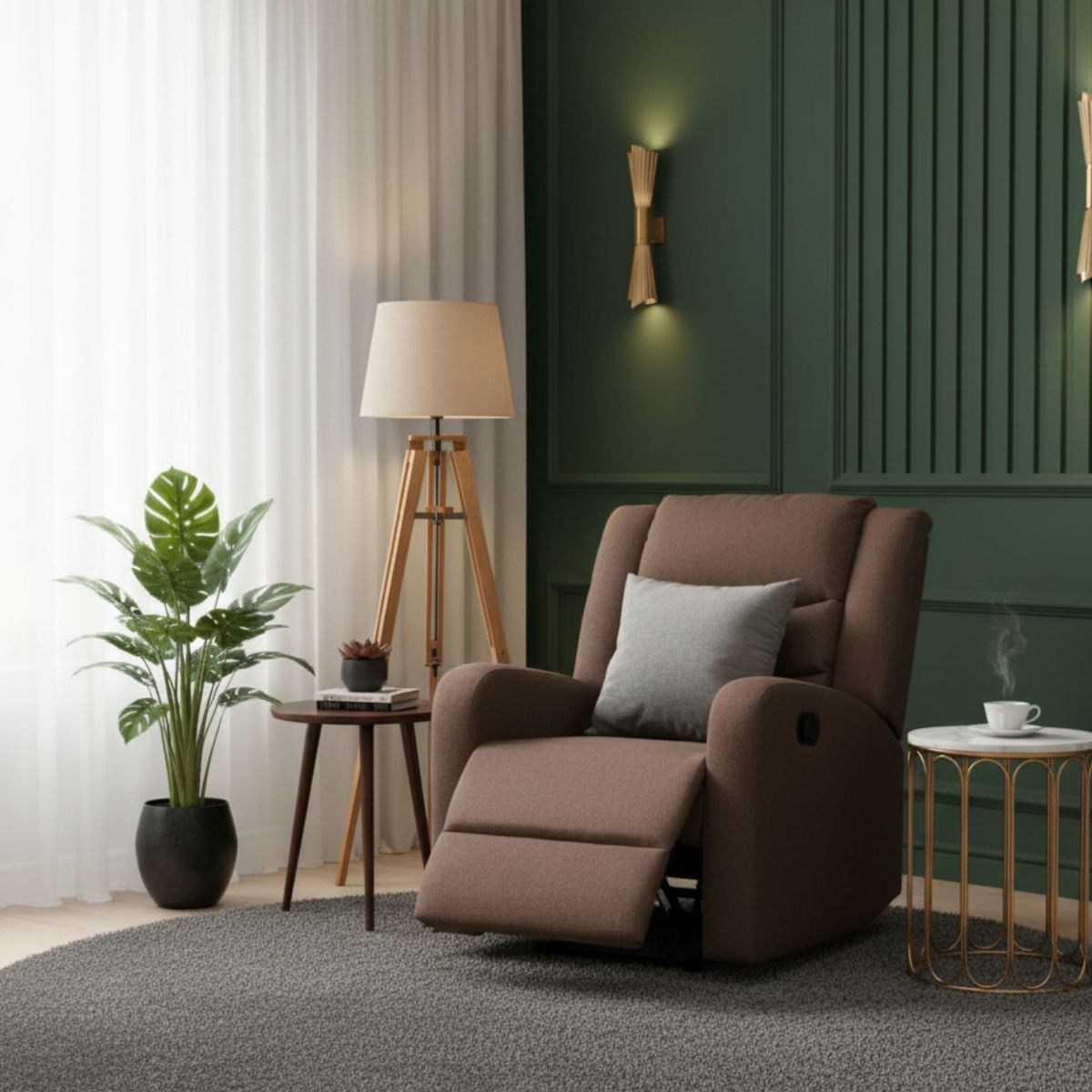 DANIELS - Berger Reclinable de Lino Marrón Daniels 98014Br