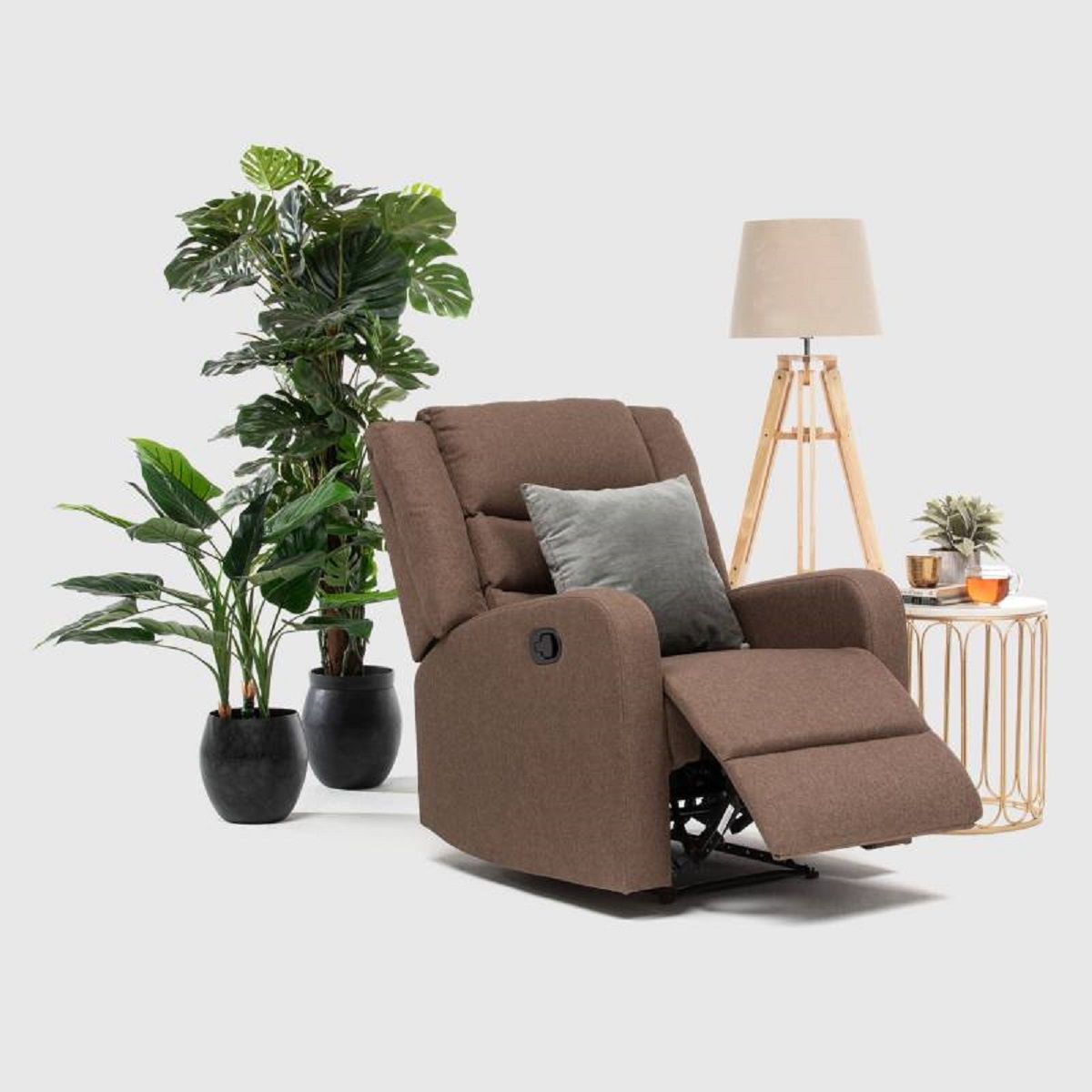 DANIELS - Berger Reclinable de Lino Marrón Daniels 98014Br