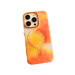 GENERICO - Carcasa para iPhone 13 Pro Acuarela - Naranja